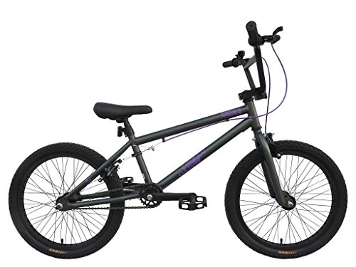 BMX : Tiger UCX4 Freestyle - Bicicleta BMX de 25 / 9 con ruedas de 20 pulgadas, color gris y morado