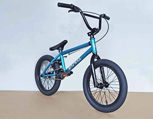 BMX : YOUSR Bicicleta De Bicicletas BMX De 16 Pulgadas para Nios, Cuadro De Acero Al Carbono De Alta Resistencia, Juego De Bielas 25T con Freno En U Y Palanca De Freno De Aleacin Ligera Brightblue