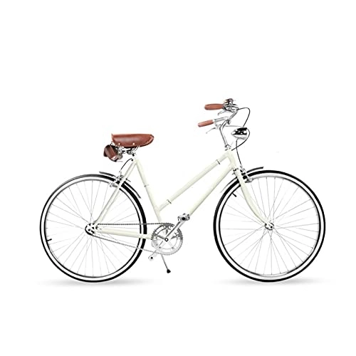 Crucero : QILIYING Cruiser Bike - Bicicleta retro para mujer, diseño urbano y retro, regalo para el día de San Valentín, color blanco marfil, talla 1