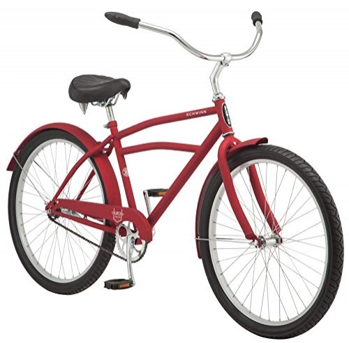 Crucero : Schwinn Huron Men's Cruiser Bike Line, Featuring 17-Inch / Medium Steel Step-Over Frames, 1-3-7-Speed Drivetrains, Full Front and Rear Fenders, and 26-Inch Wheels, Black, Grey, and Red