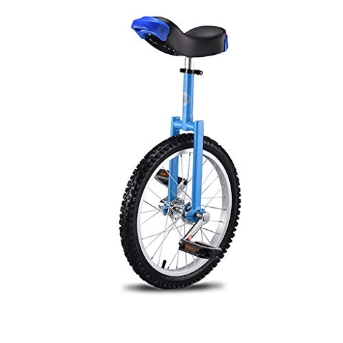 Monociclo : 16" / 20" Entrenador para Niños / Adultos Monociclo Altura Ajustable Antideslizante Butyl Mountain Tire Balance Balance Ciclismo Bicicleta De Ejercicio Bicicleta, Azul, 18 Inch