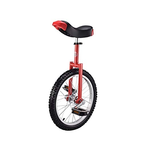 Monociclo : 18"Pulgada Fresco Unicycle Robusto al Aire Libre Equilibrio Equilibrio Unicycle una Rueda Bicicleta para Adultos niños niña niño Jinete, Rojo