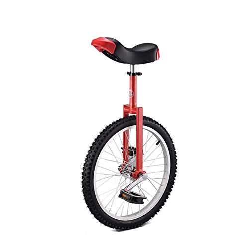 Monociclo : 20"Pulgadas Unicycle para Adultos niños Equilibrio Fresco Resistente a Prueba de Piezas al Aire Libre una Rueda Bicicleta para niña niño Jinete, Regalo, Rojo