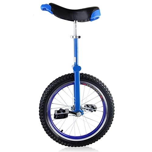 Monociclo : aedouqhr Monociclo con Ruedas de 16 Pulgadas Monociclo para niños de 6 / 7 / 8 / 9 / 10 años, niños / niñas pequeños con llanta de aleación Gruesa, uniciclo de una Rueda para Exteriores (Color: Azul)