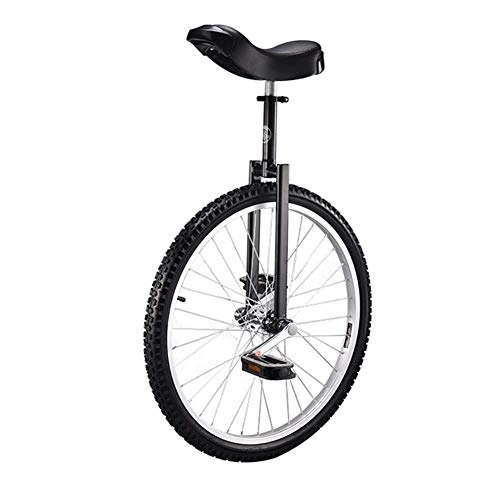 Monociclo : Asiento de Bicicleta Rueda de 24"Monociclo A Prueba de Fugas Neumático de butilo Rueda Ciclismo Deportes al Aire Libre Fitness Ejercicio Salud (Negro)