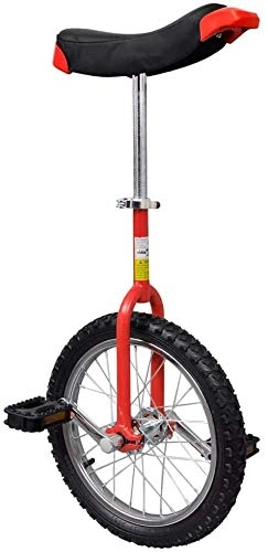 Monociclo : Bicicleta de Una Rueda, Monociclo 16 Pulgadas Diseño Ergonómico + Parachoques Delanteros Traseros + Abrazadera de Liberación Conveniente Altura Ajustable 70 - 84 cm Rojo, para Niño Mayor de 12 Años