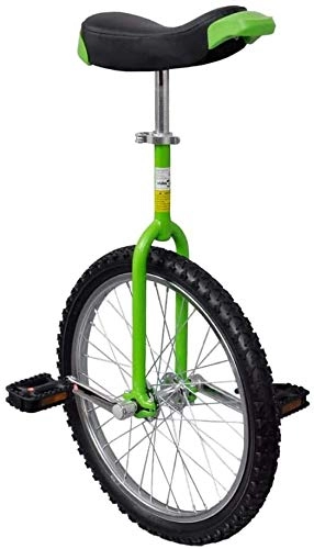 Monociclo : Bicicleta de Una Rueda, Monociclo 20 Pulgadas Diseño Ergonómico + Parachoques Delanteros Traseros + Abrazadera de Liberación Conveniente Altura Ajustable 80 - 94 cm Verde , para Niño Mayor de 12 Años