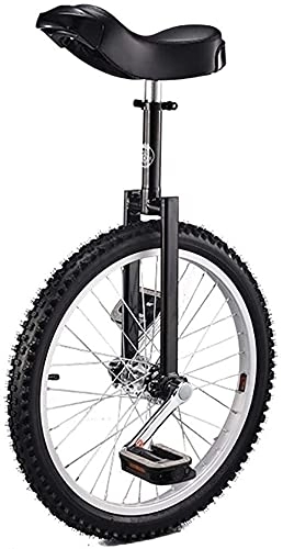 Monociclo : Bicicleta Monociclo Monociclo de 20 Pulgadas, Bicicleta de Equilibrio de una Sola Rueda, Adecuada para niños y Adultos de 145-175 CM Altura Ajustable, Mejor cumpleaños, 5 Colores (Color : Black)