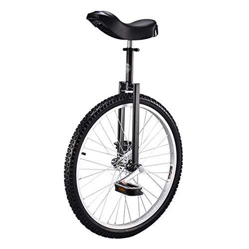 Monociclo : GAOYUY Monociclo, 24 Pulgadas Sillín Cómodo Y Ajustable Ejercicio De Ciclismo De Equilibrio For Adultos De Una Sola Rueda Azul Y Negro (Color : Black, Size : 24 Inches)