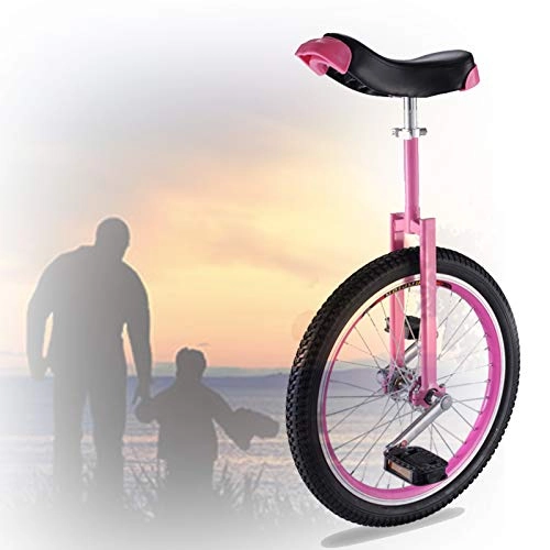 Monociclo : GAOYUY Monociclo De 16 / 18 / 20 Pulgadas, Asiento Extendido Ajustable Suave Y Cómodo Uso del Ciclo De Equilibrio For Niños Principiantes Y Adultos (Color : Pink, Size : 20 Inches)