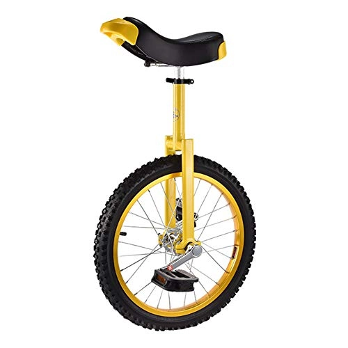 Monociclo : GFYWZ Bicicleta De Monociclo De Rueda De 16 / 18 Pulgadas para Bicicleta De Acrobacia Antideslizante para Niños Y Adultos Bicicleta De Pedal De Acero De Alta Resistencia, Amarillo, 16 Inch