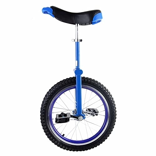 Monociclo : HXFENA Monociclo, Asiento Ajustable Antideslizante Equilibrio de NeumáTicos Ciclismo DiversióN Bicicleta Ejercicio FíSico con Soporte, para Principiantes Kids Adultos / 18 Inches / Blue