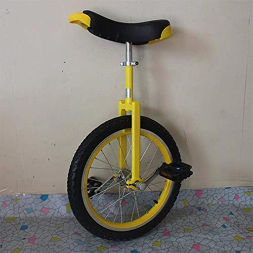 Monociclo : JUIANG 16 Pulgadas Monociclo Entrenador - con Asiento Regulable en Altura Ajustable Bicicleta - Fuerte y Duradero Una Rueda Monociclos Acero - para niños con 1.2-1.4 Metros 16 Inch Yellow