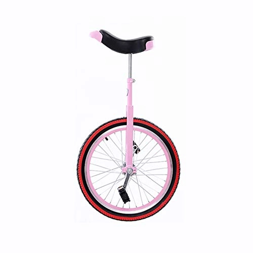 Monociclo : JUIANG Antideslizante y caída Monociclo, Seguro y Estable Ajustable Bicicleta, con Asiento Ajustable y Borde de Aluminio Grueso y Refinado Kids 'Monociclo, para niños / monociclos Adultos 20 Inch Pink