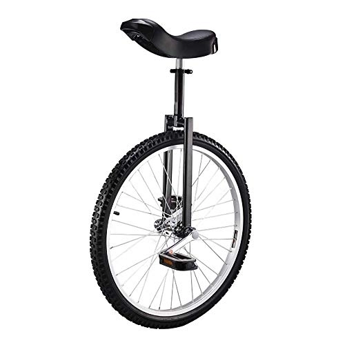 Monociclo : Monociclo Ajustable, Bicicleta de Equilibrio Rueda de Ejercicio Monorrueda Antideslizante Profesional Adecuado para Adolescentes Principiantes Adultos / 24 pulgadas / Negro