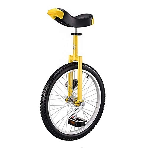 Monociclo : Monociclo de 20 Pulgadas con Llantas de Acero de Aluminio Ajustable en Altura, Ciclo único, Monociclo para Hombres, Mujeres, Adolescentes, niños, Jinetes, cumpleaños, Amarillo