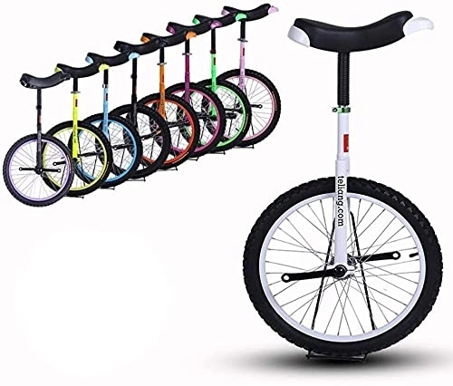 Monociclo : Monociclo de Bicicleta Rueda de 16 / 18 / 20 Pulgadas Monociclo Unisex Marco de Acero Resistente y llanta de aleación, para niños / Adultos, cumpleaños, 8 Colores Opcionales (Color : WH