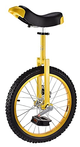 Monociclo : Monociclo de Entrenamiento de Rueda de 18 Pulgadas, Ejercicio de Ciclismo de Equilibrio, con Soporte de Monociclo, Monociclos de Rueda para Unisex (18 Pulgadas Amarillo)