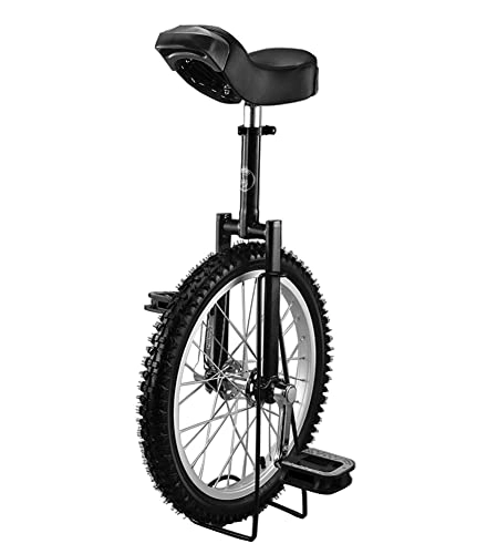 Monociclo : Monociclo de Entrenamiento de Rueda de 20 Pulgadas, Ejercicio de Ciclismo de Equilibrio, con Soporte de monociclos, Monociclo de Rueda para Unisex (20 Pulgadas Negro)