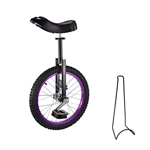 Monociclo : Monociclo infantil de 16 pulgadas y 18 pulgadas, altura regulable, con soporte para bicicleta y herramientas de montaje, carga máxima de 150 kg, color negro