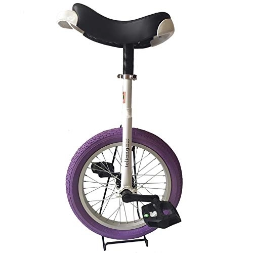 Monociclo : Monociclo Monociclo de Rueda para Niños de 16 Pulgadas, Niños Niñas de 5 / 6 / 7 / 8 Años Uni-Cycle con Borde de Aleación, Altura del Niño de 3, 9 a 4, 3 Pies, Neumático de Color de Moda ( Color : Purple )
