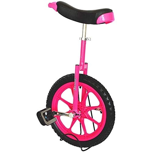 Monociclo : Monociclo Monociclos para Niños de 16 Pulgadas para 12 Años (Altura de 1, 1 A 1, 4 m), Ciclismo de Equilibrio al Aire Libre para Niños / Adolescentes / Adultos Pequeños, con Sillín Cómodo (Color : Pink)