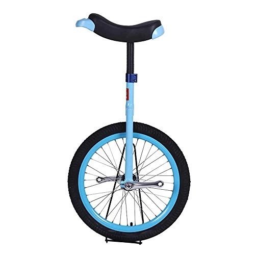 Monociclo : Monociclo, Principiantes NiñOs Adultos Ajustable Antideslizante AcrobáTico Rueda de Bicicleta Equilibrio Ejercicio de Ciclismo con Soporte / 20 pulgadas / azul