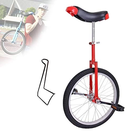 Monociclo : NANANA Monociclo de Acero de 20 Pulgadas con Estructura de Aluminio y Acero, 1 Velocidad Redondeadas Plástico Pedales Sillín de Contorno Ergonómico, Rojo