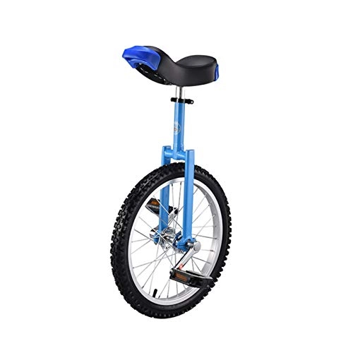 Monociclo : Qilo 18"Pulgada de Competencia Unicycycle Cool Flowsprows Balance Outdoor Outle Wheel Bike para Adultos Niños Chica Chico Jinete, Regalo, Azul
