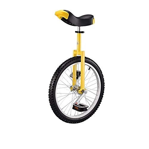 Monociclo : RZiioo 20"Entrenador para Adultos Monociclo Altura Ajustable Antideslizante butilo montaña neumático Equilibrio Ciclismo Bicicleta estática, Amarillo