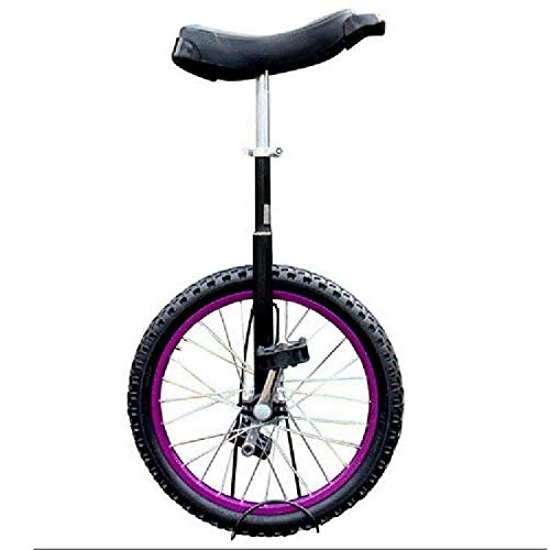 Monociclo : TXTC Monociclo 16 Pulgadas, Asiento Ajustable, Hebilla De La Aleación De Aluminio, Neumáticos De Goma, Bicicleta Equilibrio, For Mujeres Y Hombres De Bici Infantil (Color : Purple Black)