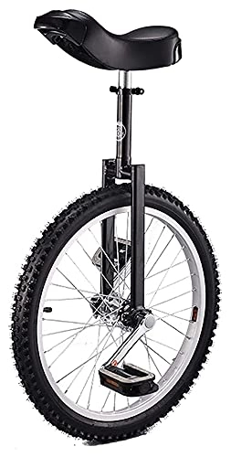 Monociclo : Unicycles para Adultos, niños, Unisex Bike Unicicycle, Bicicleta de Altura de Altura Ajustable de 20 Pulgadas de Solo Ruedas de Ruedas, Mejor cumpleaños, 5 Colores (Color : Black)