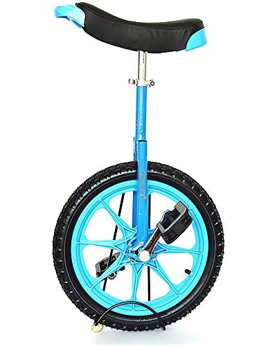 Monociclo : WXX Adecuado para Monociclos para Niños De 7 A 10 Años Neumáticos De Butilo Antideslizantes De 16 Pulgadas Bicicletas De Equilibrio para Deportes Al Aire Libre Marco Ajustable De 360 Grados, Azul