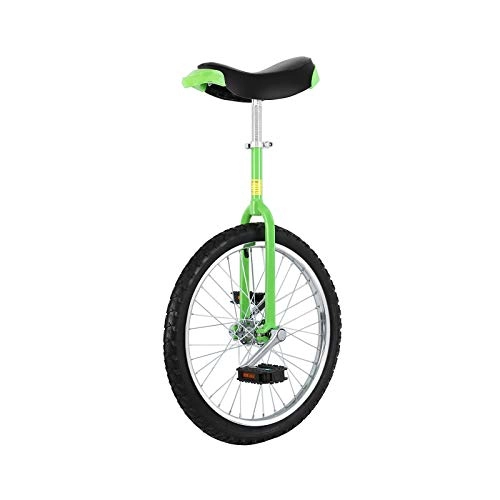 Monociclo : Yonntech Monociclo Entrenador para Chicos / Adultos Unicycle Altura Ajustable a Prueba de Deslizamiento Butyl Mountain Tire Balance Ciclismo Ejercicio Bicicletas (Verde, 16")