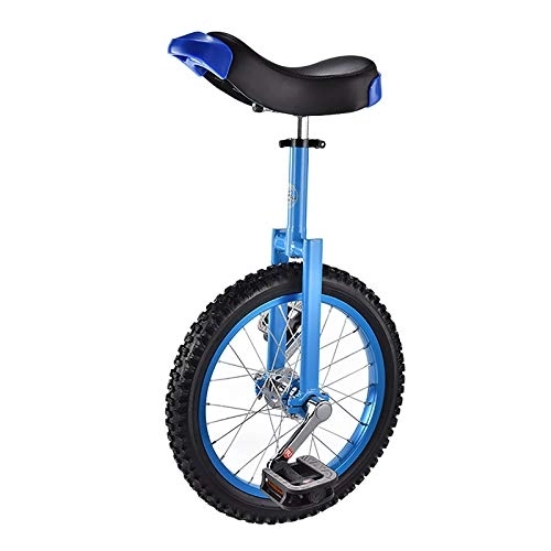 Monociclo : ZLI Monociclo Monociclo de Rueda de 16 Inch para Principiantes / Adolescentes Masculinos, Ciclismo de Equilibrio al Aire Libre con Asiento Ajustable, Adecuado para Altura 120-155cm (Color : Blue)