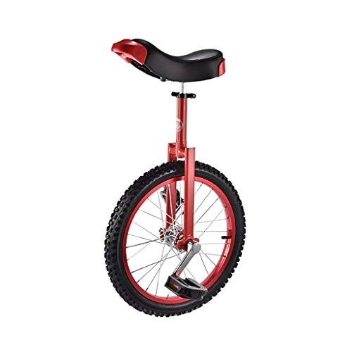 Monociclo : ZSH-dlc Monociclo 16 / 18 Pulgadas Solo Redondo para niños, Adultos, Altura Ajustable, Equilibrio, Ejercicio de Ciclismo, Rojo (Tamaño : 18 Inch)