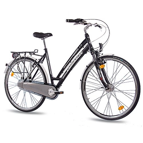 Paseo : 71.12 cm pulgadas LUXUS ALU City Bike bicicleta de trekking para mujer CHRISSON SERETO 2.0 con 3 G Shimano Nexus de homologacin para transporte por negro mate