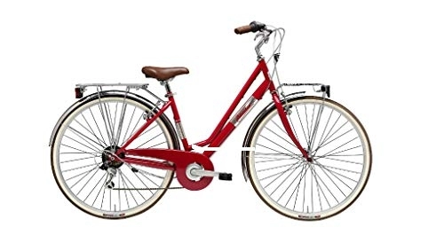 Paseo : Adriatica PANAREA - Bicicleta para mujer, 28 pulgadas, Shimano 6 V, color rojo