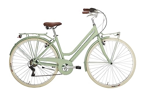 Paseo : Alpina Bike Bonneville 6v, Bicicleta de Ciudad para Mujer, Menta Verde, 28