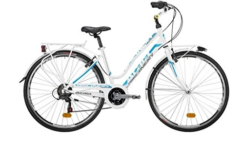 Paseo : Atala 2020 Discovery - Bicicleta de Ciudad para Mujer, 21 velocidades, Color Blanco y Azul, Talla 44 (S)