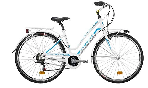Paseo : Atala 2020 Discovery - Bicicleta de Ciudad para Mujer, 21 velocidades, Color Blanco y Azul, Talla 49 (M)