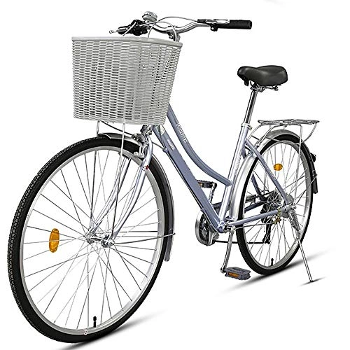 Paseo : BANGL B Bicicleta de Ciudad Velocidad Hombres y Mujeres Viajero Viajero Bicicleta Luz Modelos para Adultos Montar Retro 7 velocidades 24 Pulgadas 26 Pulgadas