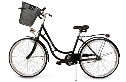 Paseo : BDW Laura Komfort - Bicicleta holandesa para mujer (1 marcha, 26-28 pulgadas), color negro