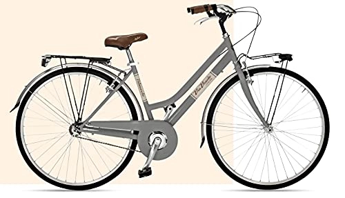 Paseo : Bicicleta de 28 pulgadas para mujer Alure Via Veneto Shimano 6 V gris flotante