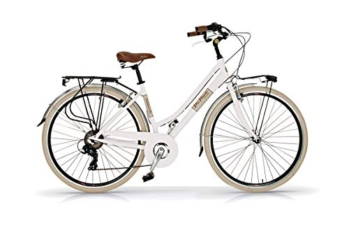 Paseo : Bicicleta de 28 pulgadas para mujer Elegance Via Veneto 6 V aluminio blanco helado