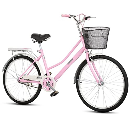 Paseo : Bicicleta De Crucero De 26 Pulgadas De 26 Pulgadas, Bicicleta Clásica Bicicleta De Bicicleta Bicicleta Bicicleta Bicicleta (Bicicleta para Mujer, Dama)(Color:Rosa)