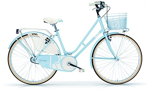Paseo : Bicicleta Elegante Mujer MBM Riviera 26 Pulgadas Bastidor y Cesta Luces Azul