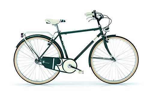 Paseo : Bicicleta Hombre Elegante MBM Riviera 28 Pulgadas Bastidor y Luces Verde Escuro