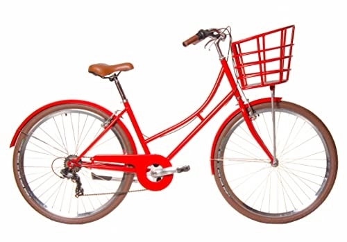 Paseo : Bicicleta Paseo, Tipo Holandesa Kawaii, 7 velocidades Shimano Tourney, Cesta Grande Aluminio / Madera, tamaño M 450