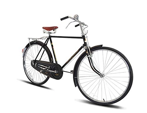 Paseo : Bicicleta Urbana conmutación Retro cómodo 28 Pulgadas Tradicional Freno de Palanca de Estilo Antiguo Hombres y Mujeres 28 Gran Barra Horizontal Bicicleta Cadena de Coche de Acero al Carbono